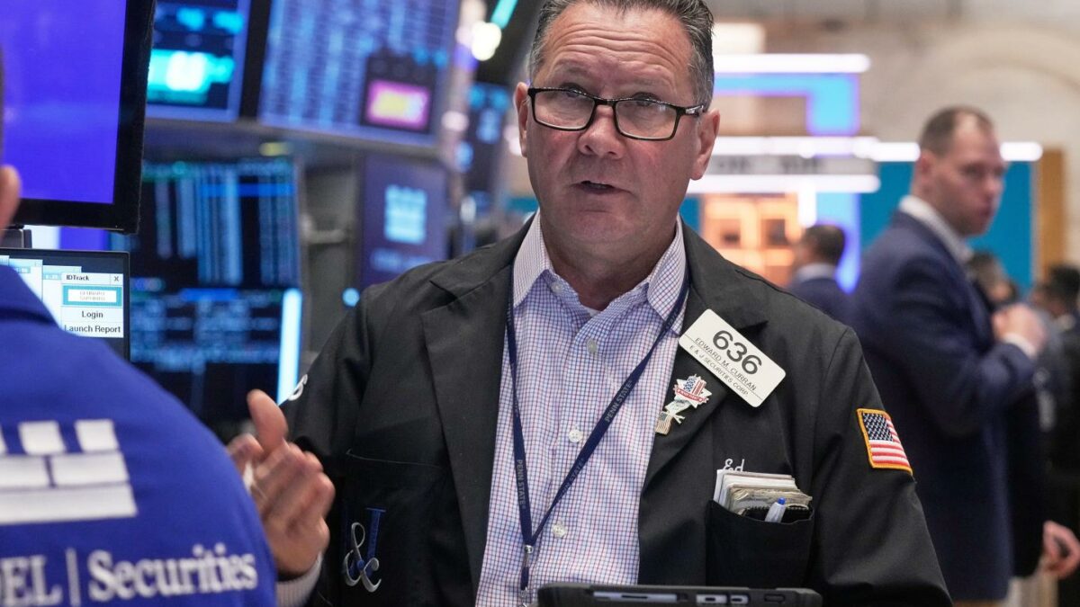 A trader on the floor of the New York Stock Exchange