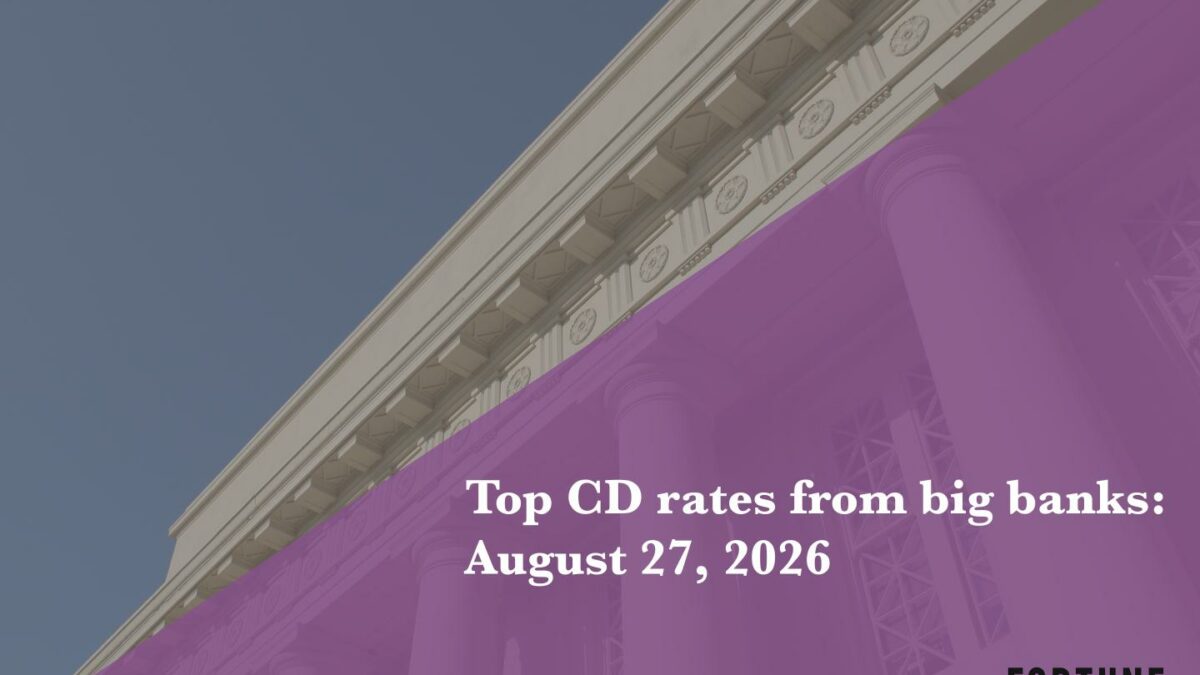Top CD rates from major banks Aug. 27, 2026: Chase CDs, Bank of America CDs, Citibank CDs, and more