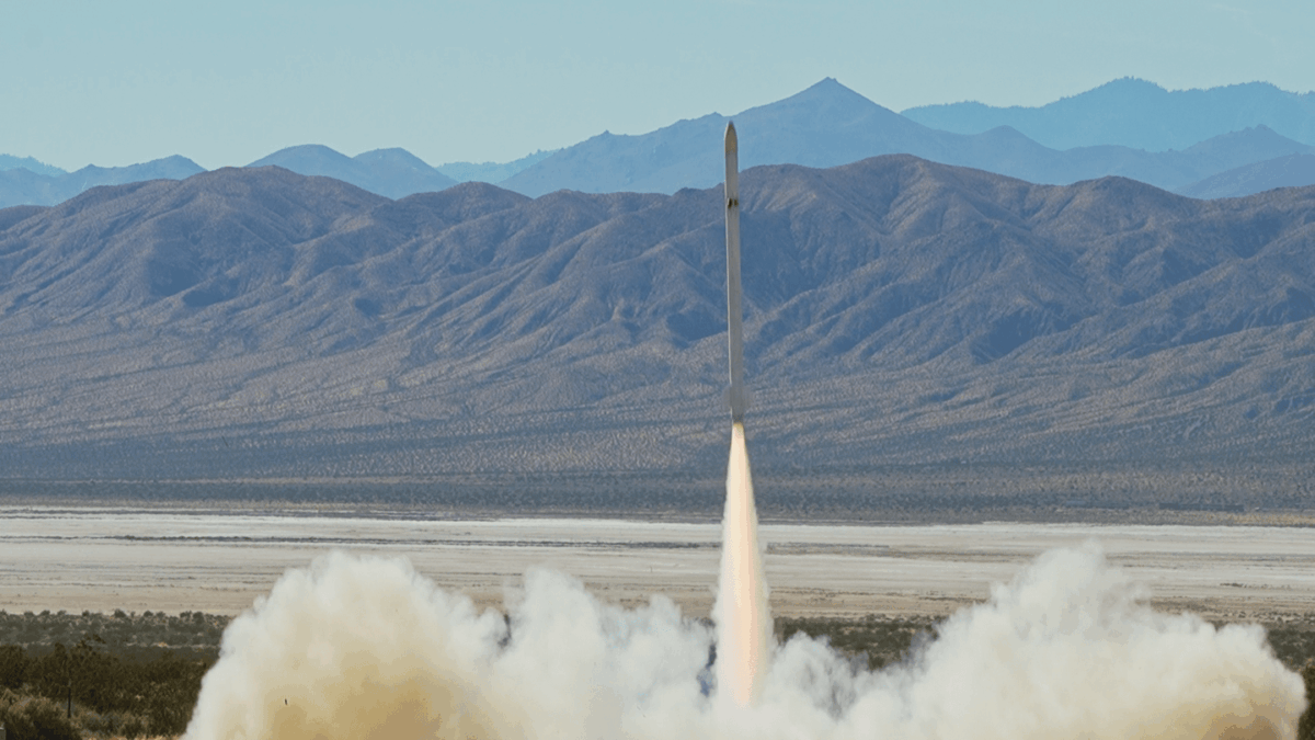 Furientis missile launches from the ground during a test.
