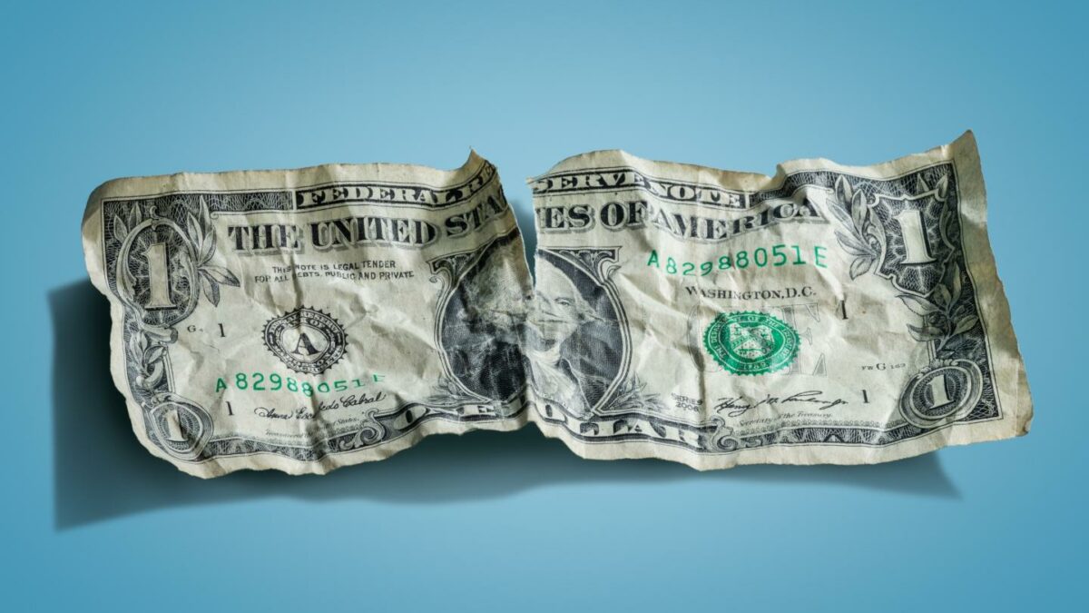 Photo: A dollar bill.