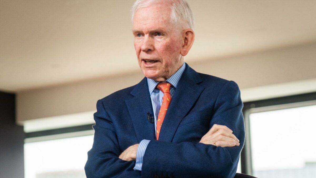 Jeremy Grantham, co-founder and chief investment strategist of GMO LLC, during an interview on an episode of Bloomberg Wealth with David Rubenstein in Boston, Massachusetts, US, on Thursday, Aug. 17, 2023.
