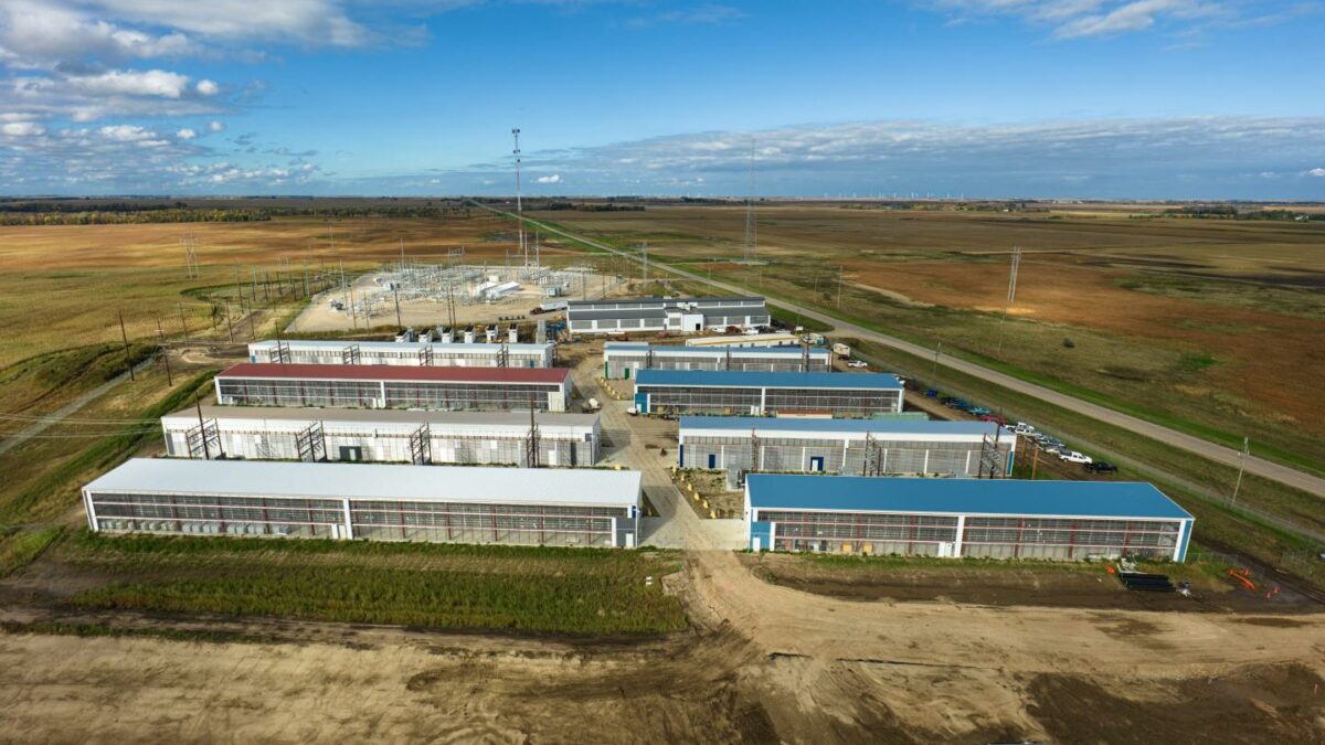 Aerial shot of data centers in North Dakota
