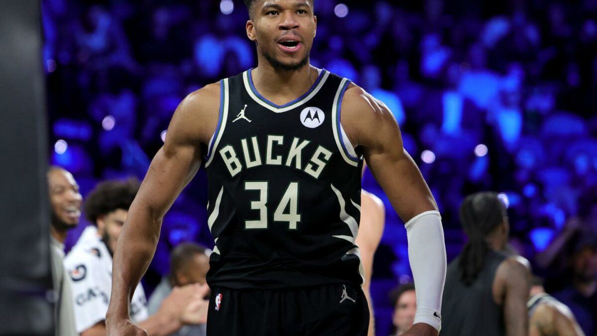 basketball player celebrates on the court