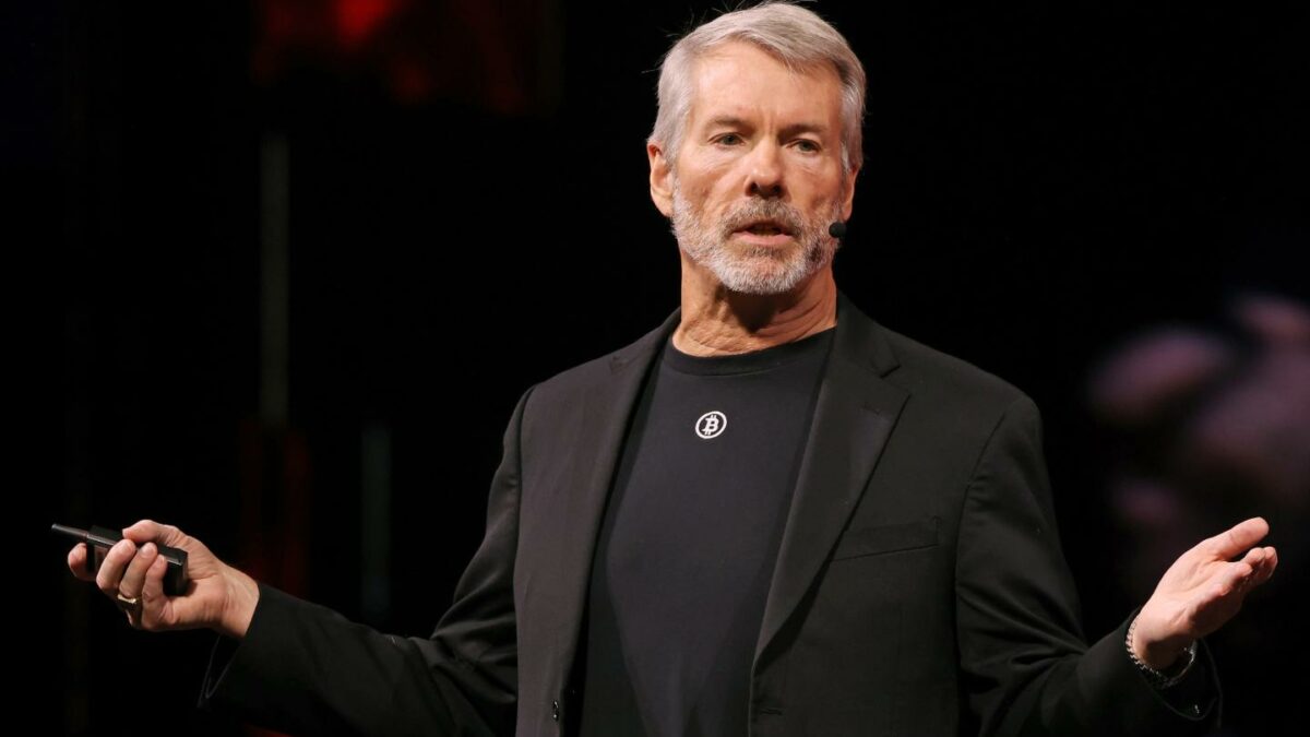 Michael Saylor, cofounder and executive chairman of Strategy, at the Bitcoin 2025 conference in Las Vegas, May 29, 2025.