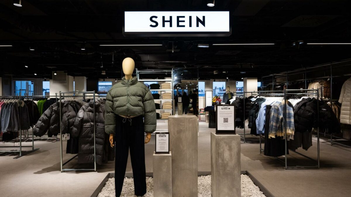 A Shein stall at the Bazar de l'Hotel de Ville (BHV) department store in Paris on November 4, 2025,