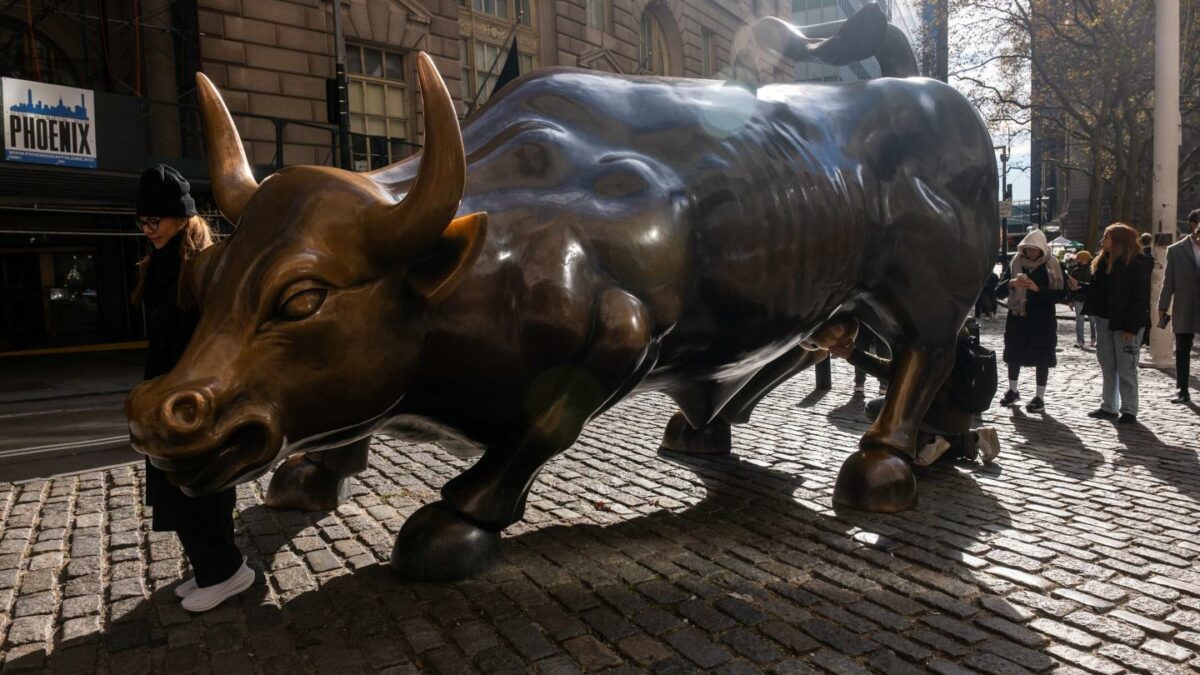 The Wall Street bull, not far from the New York Stock Exchange, on Nov. 18, 2025.