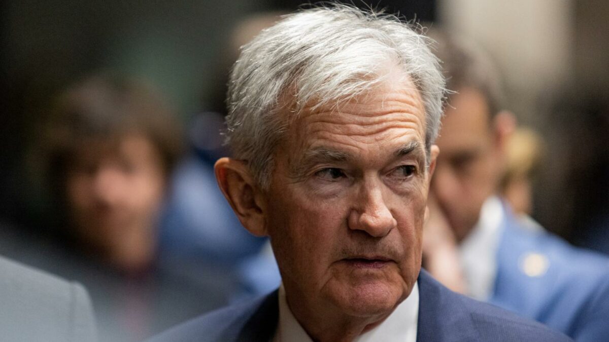 Jerome Powell, chairman of the US Federal Reserve, during the Hoover Institution's George P. Shultz Memorial Lecture Series in Stanford, California, US, on Monday, Dec. 1, 2025.