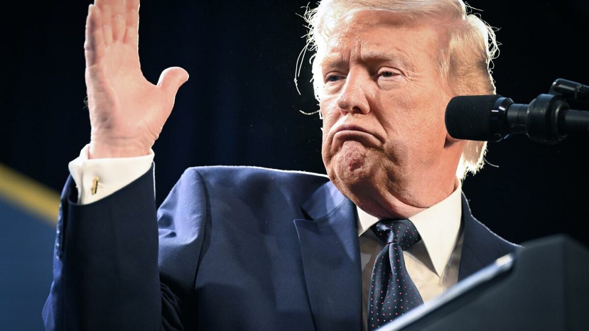 U.S. President Donald Trump speaks to the Republican Members Issues Conference at Trump National Doral Miami on March 9, 2026 in Doral, Florida.