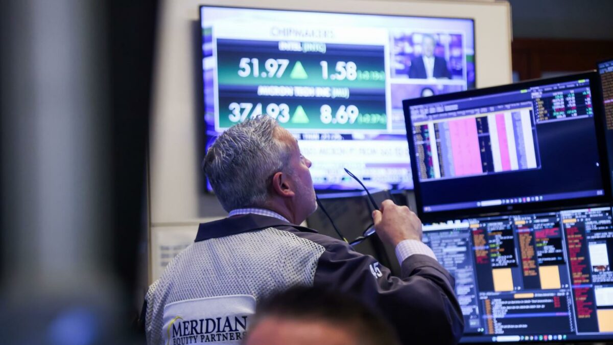On the floor of the New York Stock Exchange, April 6, 2026.