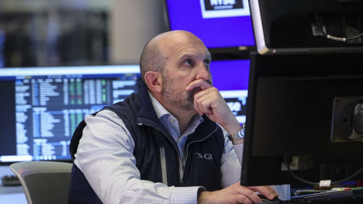 A trader works at the New York Stock Exchange in New York on April 22, 2026.