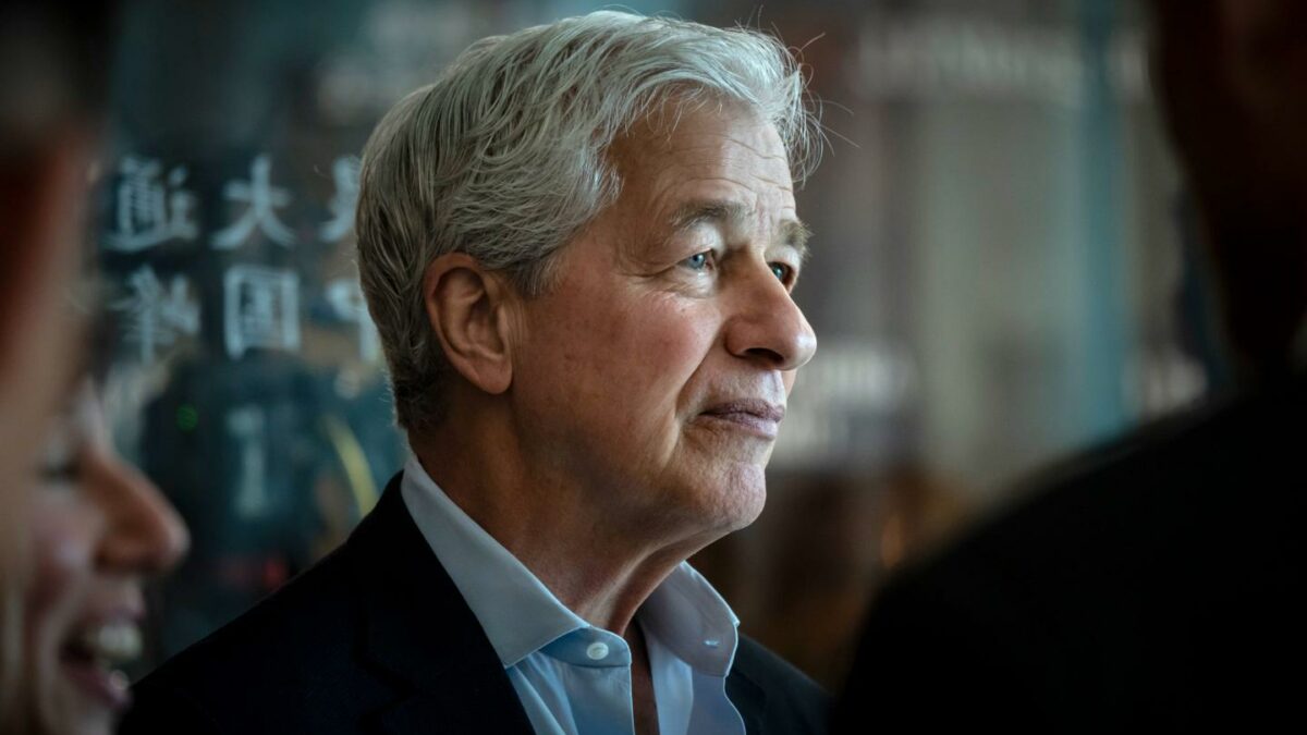 Jamie Dimon, chief executive officer of JPMorgan Chase & Co., during a Bloomberg Television interview on the sidelines of the JPMorgan China Summit in Shanghai, China, on Thursday, May 21, 2026.