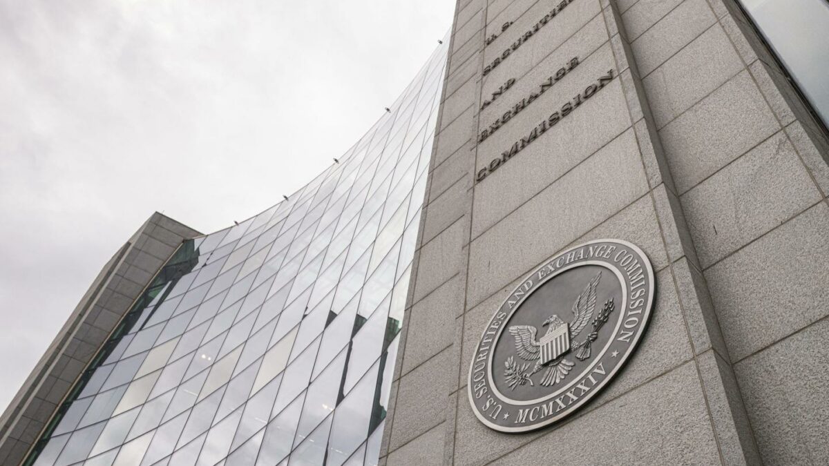 The U.S. Securities and Exchange Commission headquarters building, May 26, 2026, in Washington, DC.