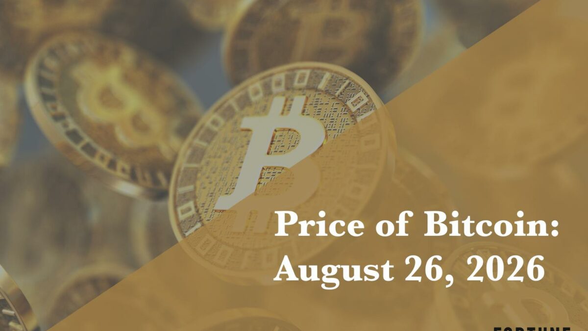 Current price of Bitcoin for Aug. 26, 2026