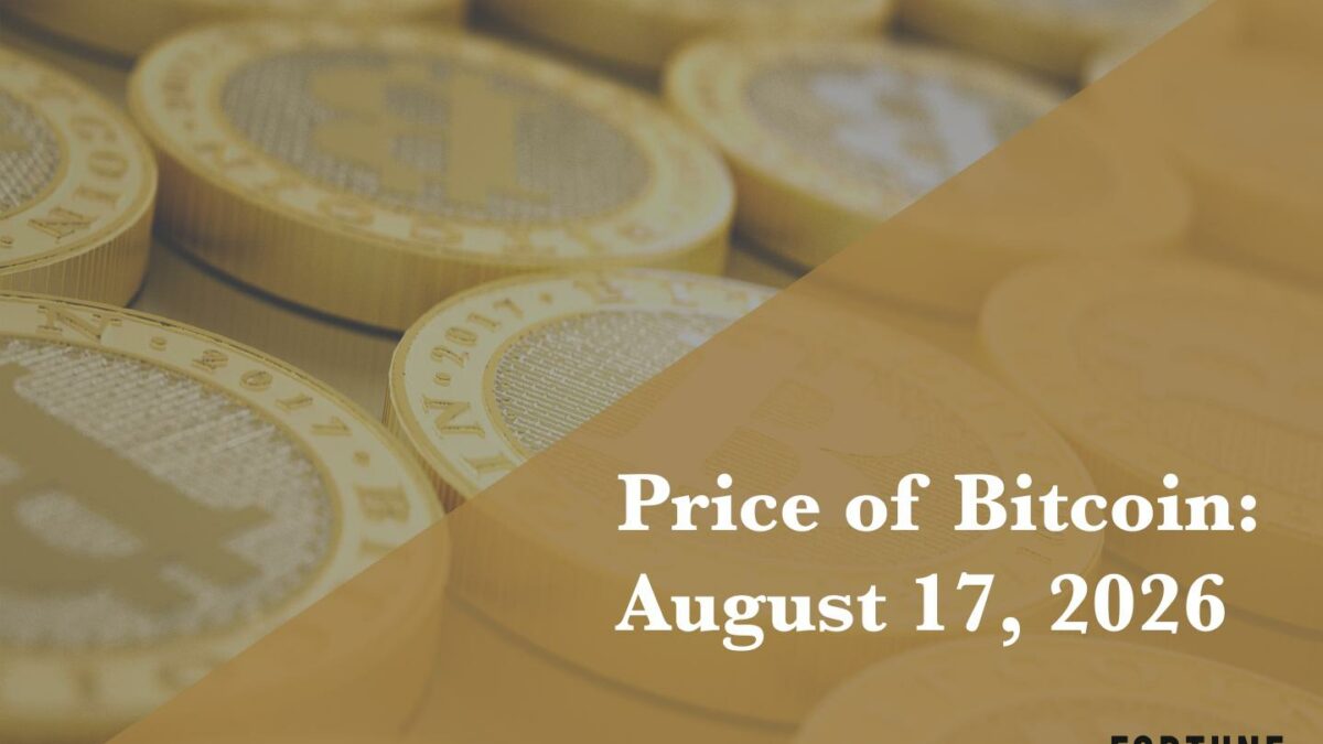 Current price of Bitcoin for Aug. 17, 2026